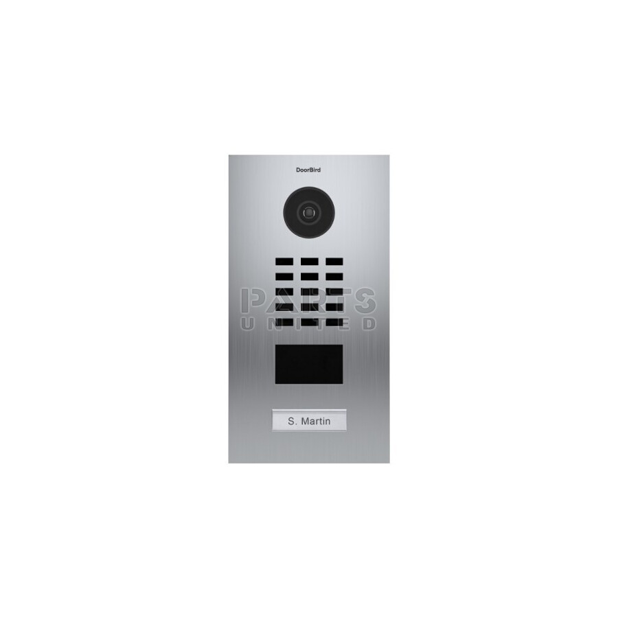DoorBird IP Video Door Station D2101V, Brushed Stainless Steel, Call  button (surface-/flush-mounting housing sold separately),